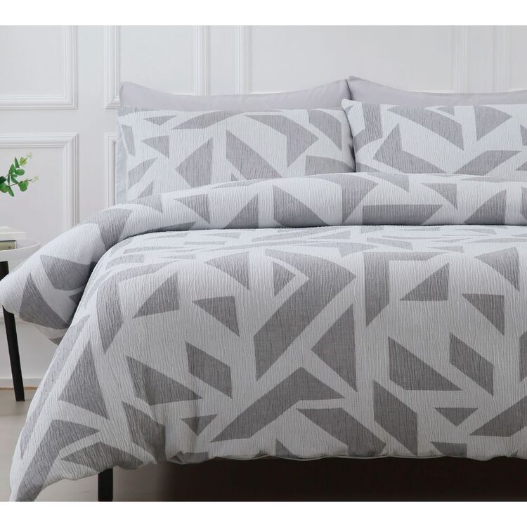 Phase 2 Tarwin Cotton Matelasse Quilt Cover Set Silver
