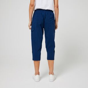 LMA Active Women's Cropped Cargo Pants Navy