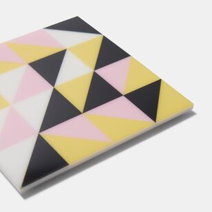 Soren Pink Triangles Acrylic Coaster 4 Pack