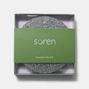 Soren Silver Sparkles Acrylic Coaster 4 Pack