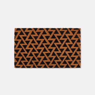 Soren Geo Coir Doormat Black 45 x 75 cm