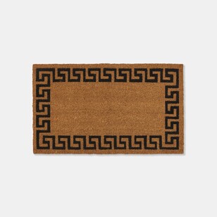 Soren Border Coir Doormat Black 45 x 75 cm