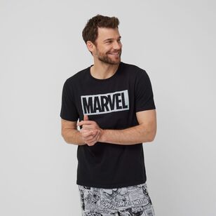 Marvel Men's Short Sleeve Sleep Tee Black