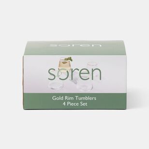 Soren Gold Rim 4-Piece Tumbler Set