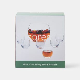 Soren Glass 8-Piece Punch Bowl Set