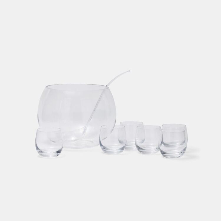 Soren Glass 8-Piece Punch Bowl Set