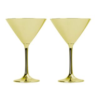Cooper & Co Manhattan 2-Piece Martini Glass Set Gold