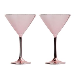 Cooper & Co Manhattan 2-Piece Martini Glass Set Rose Gold