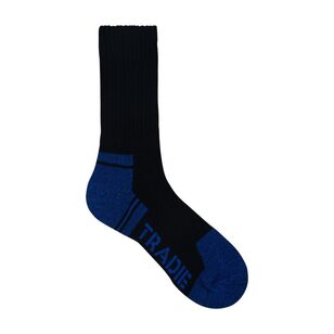 Tradie Black Men's Work Sock 3 Pack Black & Blue
