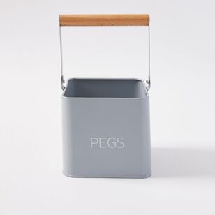 Soren Peg Tin With Handle Grey