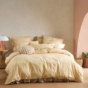 Linen House Ferrara Sun Cotton Quilt Cover Set Yellow