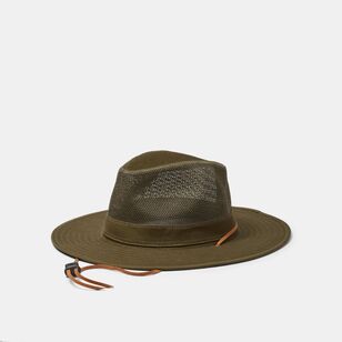 JC Lanyon Men's Mesh Crown Hat Khaki One Size