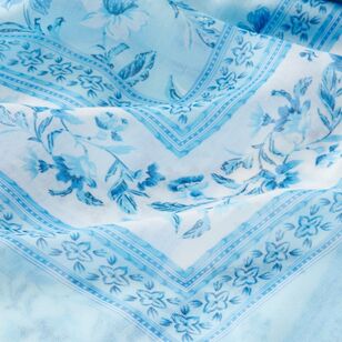 Khoko Women's Blue Floral Print Scarf Blue