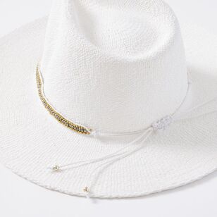 Khoko Women's Bead Trim Sun Hat White One Size