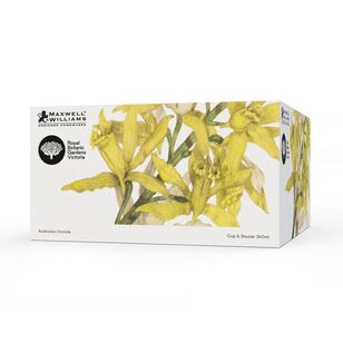 Maxwell & Williams Royal Botanic Gardens 240 ml Australian Orchids Cup & Saucer Yellow