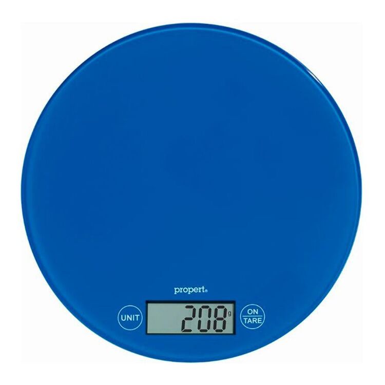 Propert 5kg Glass Scale Round Blue