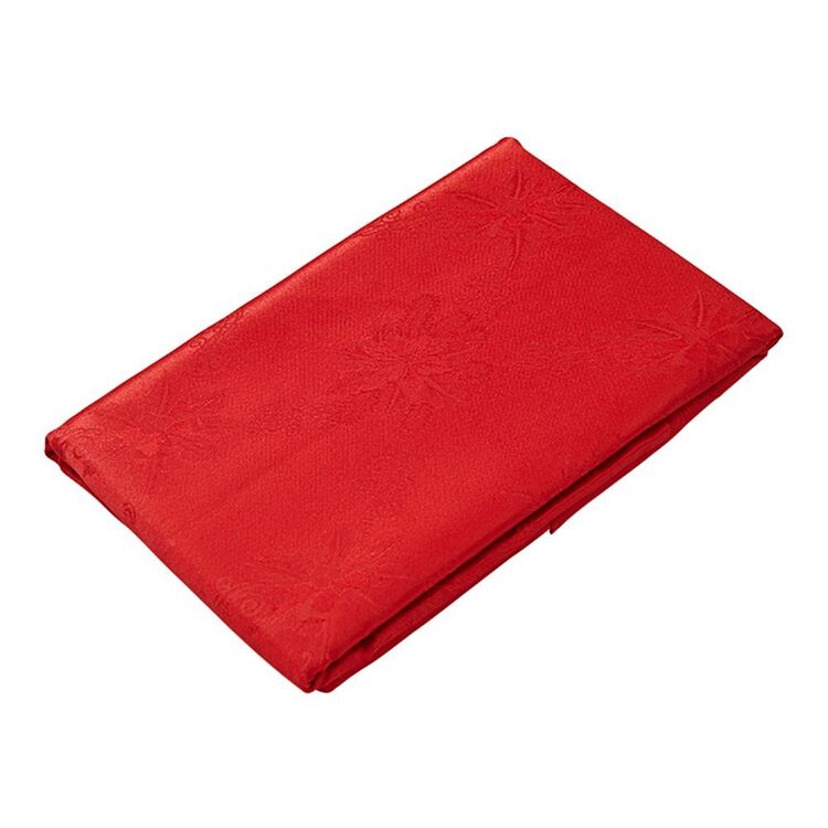Soren Holly Bows Jacquard Tablecloth Red 300cm