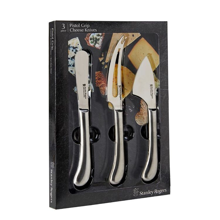 Stanley Rogers Pistol Grip Stainless Steel 3-Piece Cheese Knife Set