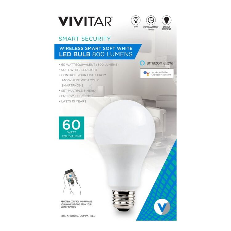VIVITAR Wireless Smart Soft White LED Bulb E27
