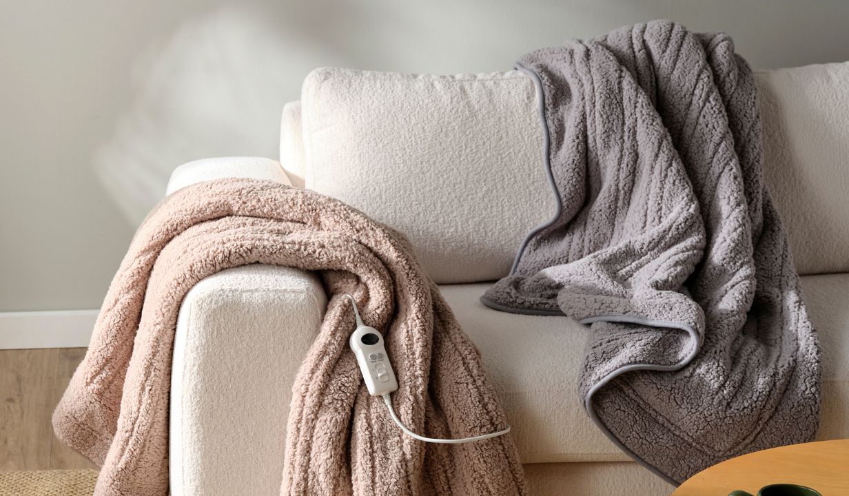 Soft muted pink and grey sherpa blankets