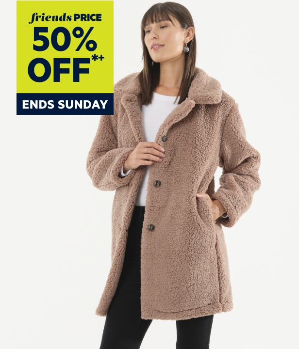 50% Off Full Priced Women's Jackets and Coats