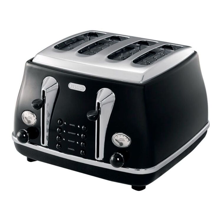De'Longhi Icona Slice Toaster Black CTO4003BK - Main Image