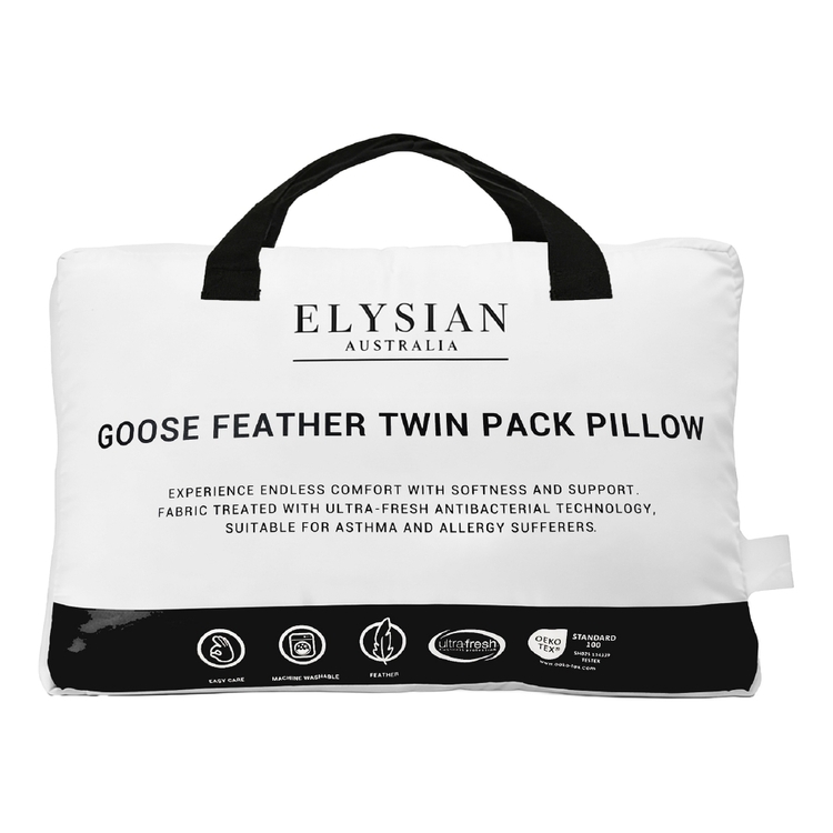 Elysian Goose Feather Pillow 2 Pack $34.99 ($99.99) + more up to 65% off Harris Scarfe deals