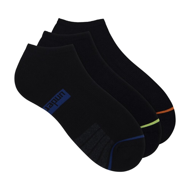 Underworks Men's Low Cut Sport Socks 3 Pack Black