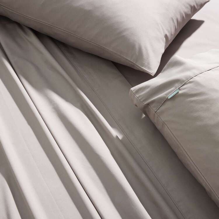 Soren 250 Thread Count Cotton Percale Sheet Set Silver Double | Harris ...
