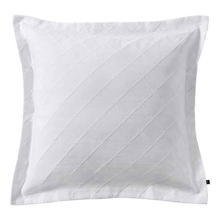 Elysian Eden Jacquard European Pillowcase Pair White