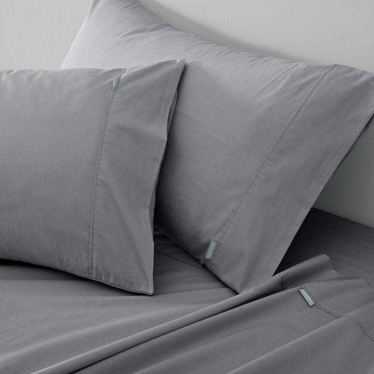 Silver Thread Sheets Soren 225 Thread Count Cotton Rich Sheet Set Silver | Harris Scarfe