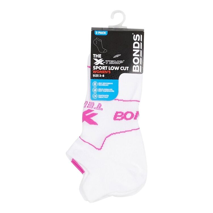Bonds Women's X-Temp Sport Low Cut Sock 2 Pack White