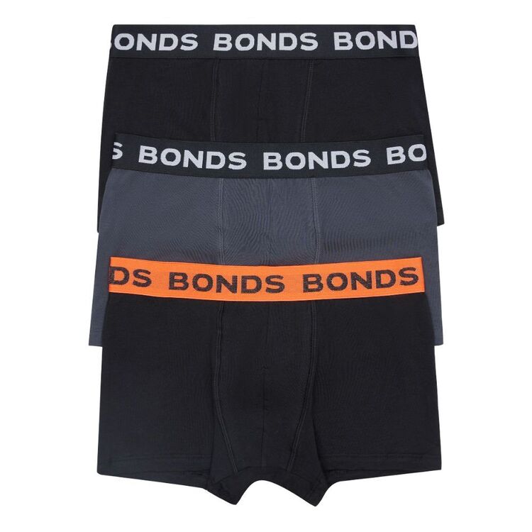 Bonds Men's Core Trunk 3 Pack Black & Stone