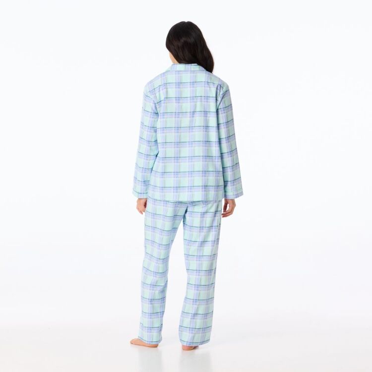 Sash Rose Women's Flannelette PJ Set Blue Green