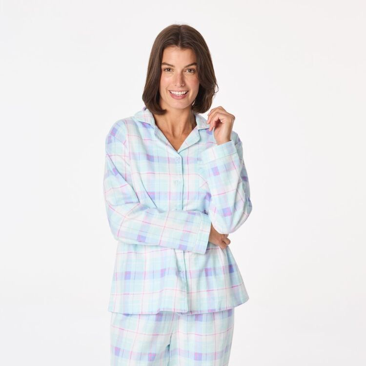 Pyjama Pants Cotton Pjs The Warehouse Flannelette Pyjamas Sash Rose Women's Flannelette PJ Set Mint Chalk