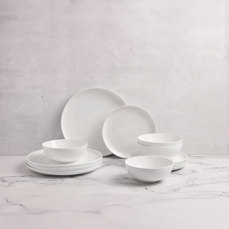 Soren Oxford Coupe 12 Piece Dinner Set White1