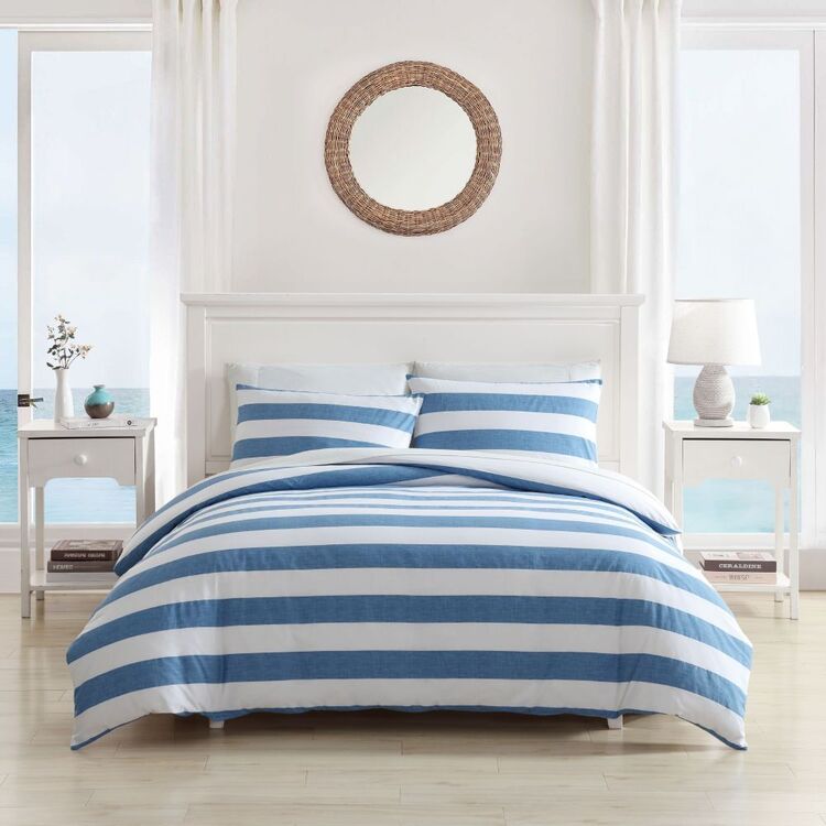 Tommy Bahama Awning Cotton Quilt Cover Set Blue - Main Image