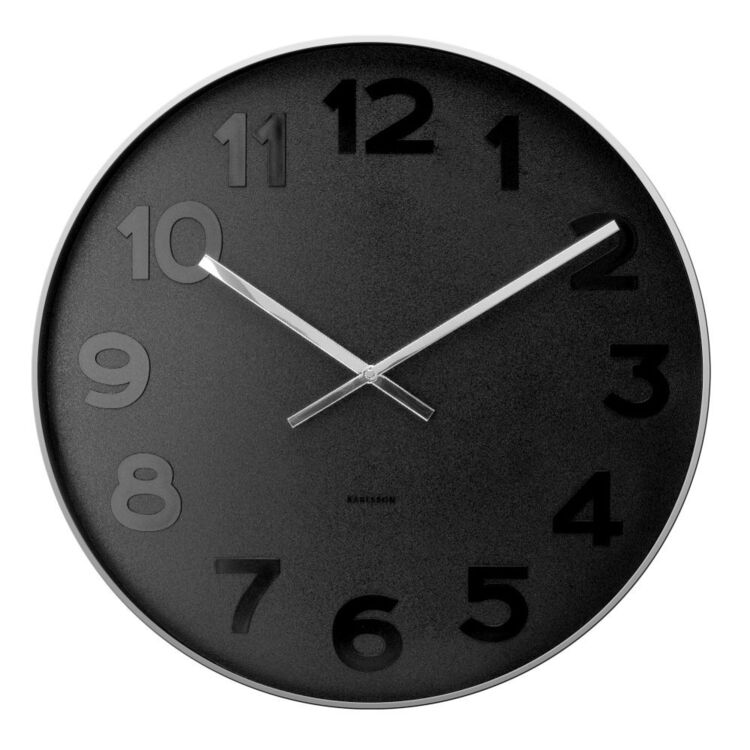 Balck Clock Karlsson Mr Black Wall Clock Black | Harris Scarfe