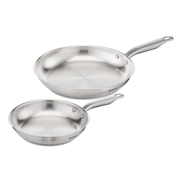 Tefal Virtuoso Induction Stainless Steel Uncoated Twin Frypan 24