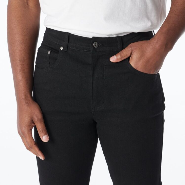 Stech Jc JC Lanyon Men's Stretch Slim Denim Jeans Black | Harris Scarfe