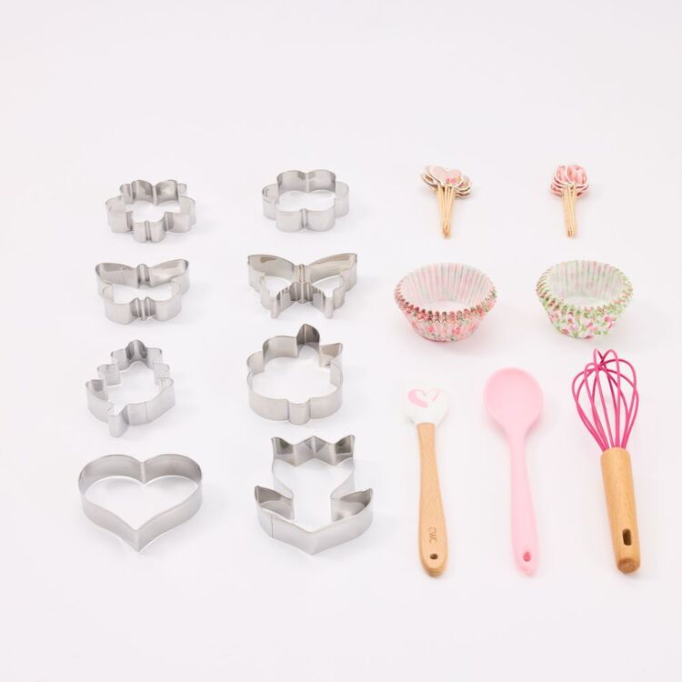 Cooking With Colour 60-Piece Baking Tool Set Pink