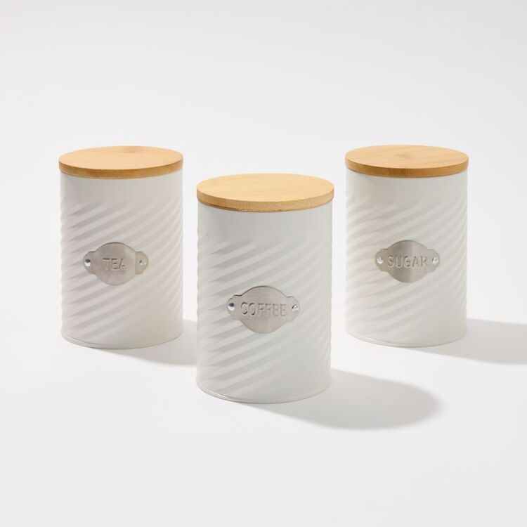 Wooden Beige Tea Coffee Sugar Canisters Cream And Wood Tea,Coffee