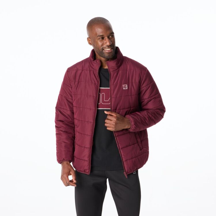 FILA Men's Denton Puffer Jacket Maroon
