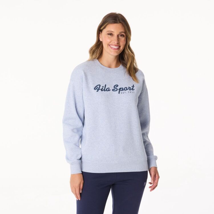 FILA Women's Harper Crew Fleece Blue Marle