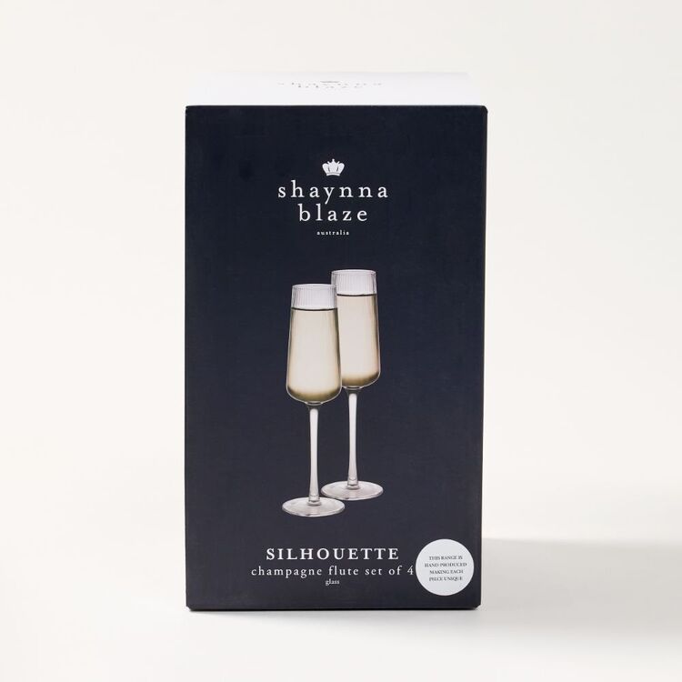 Shaynna Blaze Silhouette Champagne Flute Set Clear
