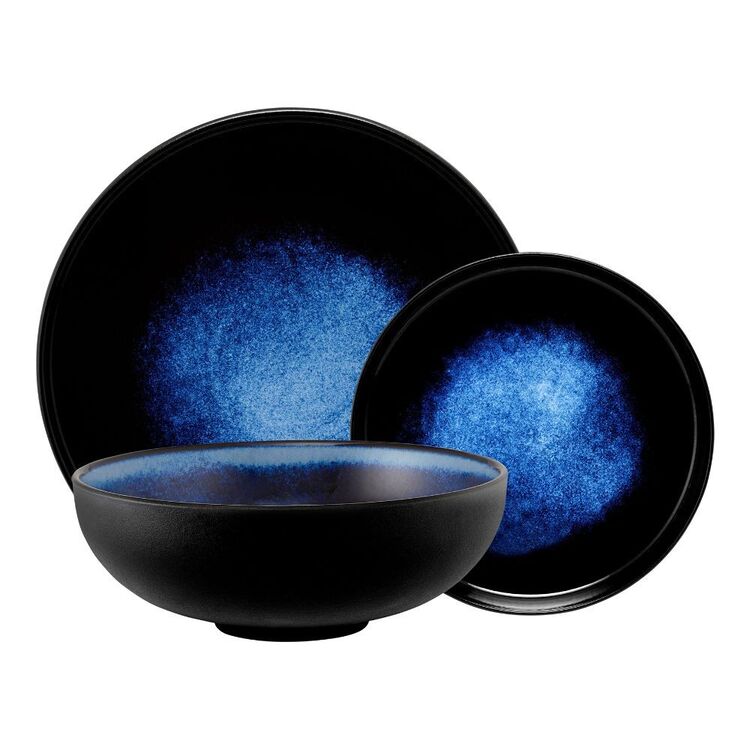 Maxwell Williams Caviar Midnight Coupe 12-Piece Dinner Set Blue