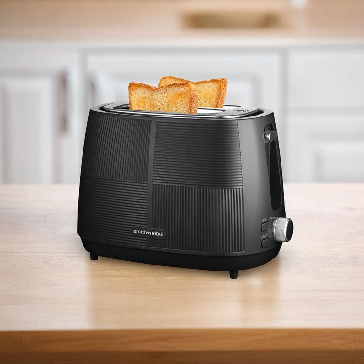 Kitchenware Toaster Smith + Nobel Colour Kitchen 2 Slice Toaster Black | Harris Scarfe