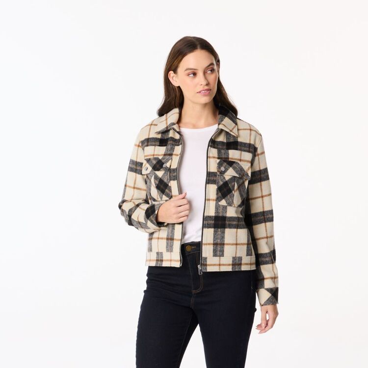Casual Jacket Ladies Short Checked Jackets Casual Checkered Jacket
