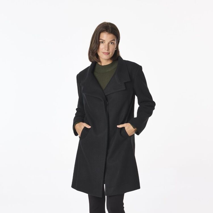 Ladies Coats Smart Black Winter Coats Khoko Smart Women's