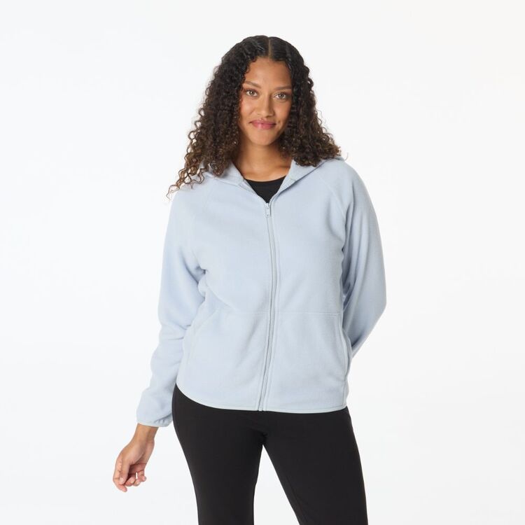 LMA Active Women's Micro Polar Fleece Zip Hoodie Pale Blue